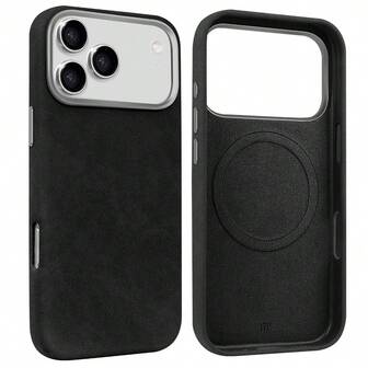 VIETAO 适用于 15/16/17 Pro Max 的磁吸式无线充电手机壳；高品质仿皮材质手机保护套，兼容三星 S24/S25 Ultra/25 Ultra。