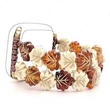 Fashion Maple Leaf Elastic Strap Band Compatible With 38/40/41mm And 42/44/45/49mm Series 9/8/7/6/5/4/3/2/1, Stretchy Bracelet Replacement Band, Designed For Women And Girls