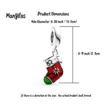 Manyilus Manyilus Original Schmuckanhänger Perlen - Weihnachts-Charm-Kollektion: Weihnachtsgeschenkbox-Charm, Weihnachtsmann-Charm, Weihnachtskranz-Charm, Weihnachtsstrumpf-Charm, Winter-Camping-Charm, Stern & Herz zusammenpassende Charms. Anhänger-Perlen-Charms für Schmuckherstellung, Armband-Anhänger. Geeignet für Armbänder, Armreifen.