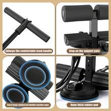 1pc Sit-Up Bar With Phone Holder, Home Fitness Sit-Up Assist Device, Sit-Up Exercise Equipment, Sports Gear, With 2 Strong Suction Cup Stands, Abdominal Trainer For Home Workout, Stable Sit-Up Bar, Home Fitness, Abdominal Training, Bodybuilding, Abs Workout, Home Exercise - Black - View 6