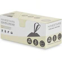 NINESTARS NSTB-10-30 - Bolsa de Basura extrafuerte con Cierre de cordón, Paquete de 1, Blanco, 13 GAL., 1 - 82,5 cm (alto) x 1,6 m (ancho) - Ver 2