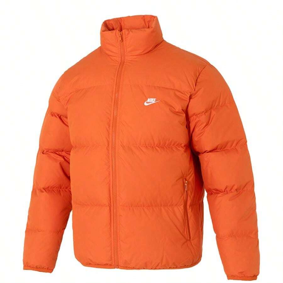 Nike Chaqueta acolchada AS M NK TF Club para hombre, chaqueta deportiva de plumón simple IB2976-893 (85 % plumón, 15 % plumas) - Naranja hoguera/blanco - Ver 1
