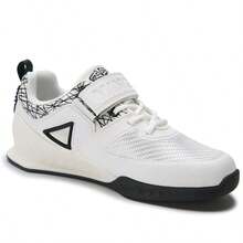 Men's Powerlifting Squat Shoes, Breathable Weightlifting Sneakers With Hook And Loop Strap, TPU & Rubber Sole For Stability, Indoor Gym Deadlift & Bench Press Training