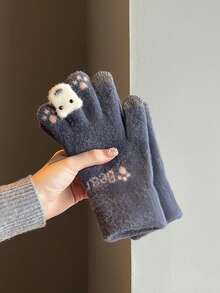 1 paire de gants sans doigts épais en tricot mignon et multicolore. Gants polyvalents et décontractés pour femmes, compatibles avec les écrans tactiles, parfaits pour les trajets quotidiens, le cyclisme en extérieur, les courses, les anniversaires, Noël, les fêtes. Chauds et coupe-vent, gants d'hiver parfaits pour femmes. - Multicolore - Voir 16