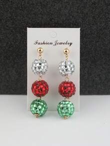 1 Pair Glass Disco Ball Multicolor Dangle Earrings, Party & Holiday Jewelry - Colorful - View 7