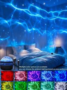 1 件 RGB 水波投影灯 | USB 灯 | LED 台灯 | 卧室灯 | 派对灯 | 迪斯科球灯 | USB 供电(遥控变色调光)| 适用于舞厅、卧室、办公室、客厅、游戏室、派对、餐厅、电影院 | 圣诞节、情人节、复活节、万圣节的完美礼物 - 多色光 - 查看 5