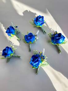1 pieza/6 piezas Boutonnière del novio Corsage para hombres Flores de boda Decoraciones de fiesta Accesorios del Día de San Valentín - cuerpo - Ver 11
