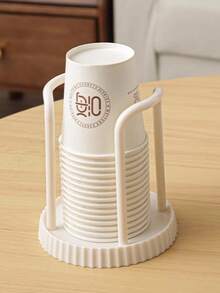 1pc Multifunctional Desktop Cup Holder, Coffee/Tea Cup Organizer - White - View 8