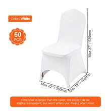Housses de chaise pliantes en élasthanne élastique, universelles, avec revêtement incurvé, amovibles et lavables, pour mariage, banquet, fête, célébration, salle à manger (lot de 50, blanc) - 50Pcs Gewölbter Vorderbezug - Voir 7