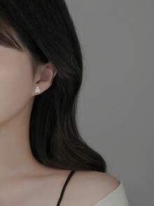 1 Pair Cute Snowman Stud Earrings, 925 Sterling Silver, Versatile For Women, Christmas & Valentine's Day Gift