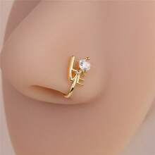 9 件套非穿孔鼻环：18K 镀金铜 U 形鼻夹，配郁金香心形和锆石 - 送给女性的完美礼品套装 - Nose Cuff - 查看 11