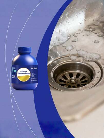 Drain Deodorizer & Clog Remover - Universal For Kitchen, Toilet, Sink Pipes, Dissolves Grease, Deodorizes, Household Drain Cleaner