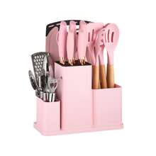 20PCS Silicone Stainless Steel Cooking Utensils-Multifunctional Kitchen Utensil Set, Wooden Handles Kitchen Gadgets Tools Set,Stainless Steel Kitchen Gadgets Accessories, Chef Knife Set,Perfect Kitchen Cooking Tools - Hồng - Xem 12