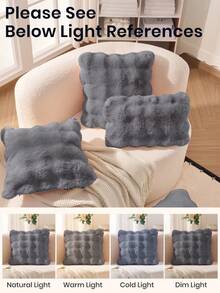 1 Stück fester, flauschiger Kissenbezug, Mehrfarboptionen, weiche Oberfläche, Reißverschluss, dekorativ für Sofa und Bett, Füllung nicht enthalten, passend für 12x20/16x16/18x18 Zoll, maschinenwaschbar, Herbstdekoration, Winterdekoration, Raumdekoration