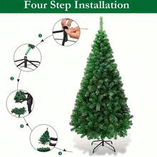 Best Choice Artificial Christmas Tree, Green Christmas Tree, Foldable Design Party Decoration Tree, Dense Branches, Easy Assembly, Suitable For Home, Office, Party Decoration - Multicolor - View 5