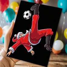 1pc "Soccer - Themed Santa Christmas" Greeting Card With Envelope - Vibrant Santa Playing Soccer Card For Christmas Occasions, Sending Sporty Holiday Greetings, Great For Buddies & Soccer Lovers, Christmas Celebration Present - Multicolor - View 10