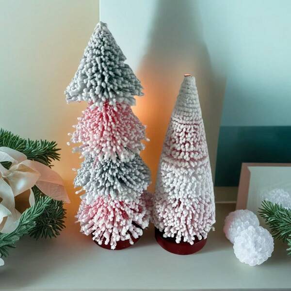 Mini Magic Snow Spray Christmas Tree For Desk Decor - Battery Operated Festive Centerpiece For Home, Office, Christmas Party & Gift