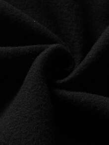 K-GLORY 男士抓绒连帽衫，新款秋冬街头风马术元素印花套头卫衣 - 黑色 - 查看 8