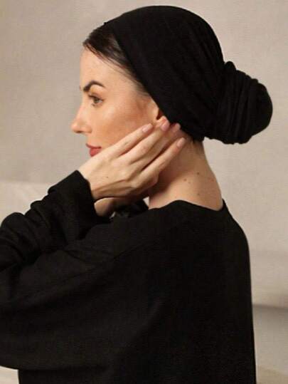 1pc Women's Basic Solid Color Headscarf Hijab, Versatile Styling, Elastic Headband Made Of Soft Comfortable Modal Fabric, Suitable For Daily Wear, Sports, Yoga