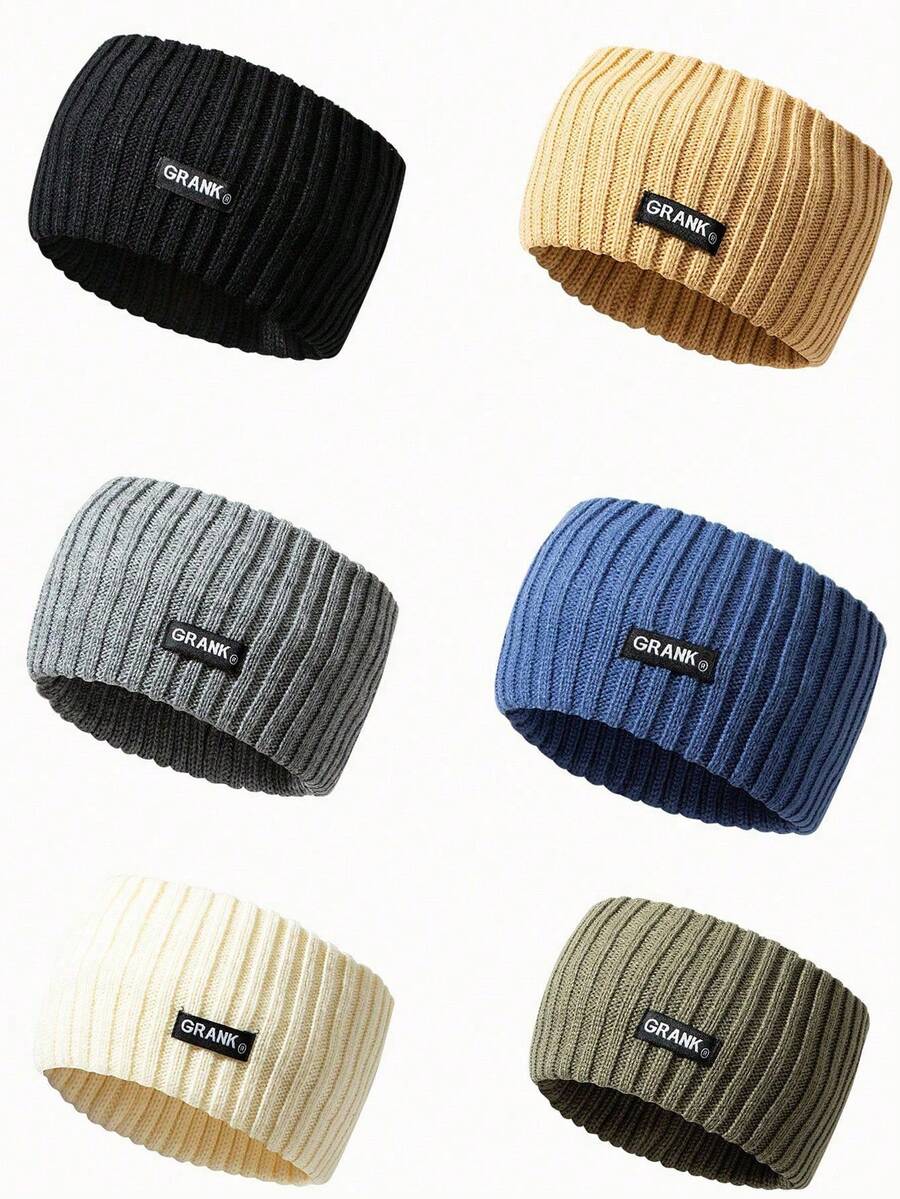 1 Pacote de Faixa de Cabelo Feminina Casual, Quente e Elegante, Feita de Lã Tricotada em Cor Sólida, Acessório de Cabelo para Mulheres