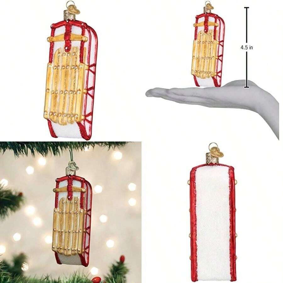 Old World Christmas Adornos de Vidrio soplado con Driver de Videojuegos para árbol de Navidad (44094), Purpurina Multicolor(trrineo) - Tipo 13 - Ver 1