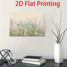 [2D Plano] Una pieza de arte en lienzo con marco de madera que muestra flores silvestres y mariposas, ideal para decorar salas de estar, dormitorios, cocinas, hogares y oficinas.Un regalo perfecto para él o ella, con medidas de 11.8 pulgadas por 15.7 pulgadas. - Negro - Ver 8