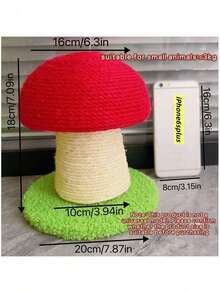 红蘑菇猫抓柱，迷你小型猫咪专用玩具，胡萝卜猫抓板，全剑麻防抓不掉毛小型宠物用品，直立耐磨小型猫咪玩具，宠物小猫无聊克星，可爱造型玩具，宠物装饰，小型宠物用品