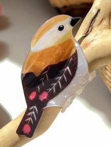 1件多款黃色鴨子與鯊魚印花髮夾，耐用髮飾，適合時尚馬尾與盤髮，適用女性與女孩，音樂節、派對、節日禮物與裝飾首選 - 彩色 - 查看 7