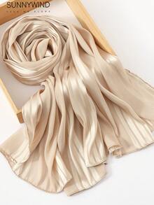 1pc Women's Solid Color Polyester Simple Elegant Scarf, For Daily Use