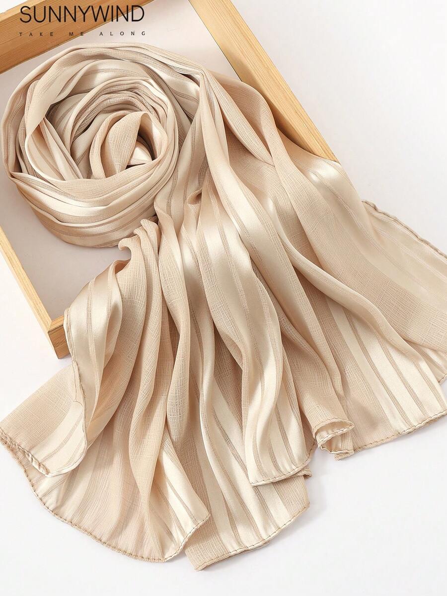 1pc Women's Solid Color Polyester Simple Elegant Scarf, For Daily Use