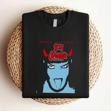 180g pure Cotton Sexy Dynamite London Nina Hagen T Shirt All Size S To 4XL Summer Breathable Top For Everyday Wear Comfortable Stretched designer clothes fashion Print Round Neck Short Sleeve female Slightly Soft Versatile Unisex Casual graphic women streetwear - Negro - Ver 3