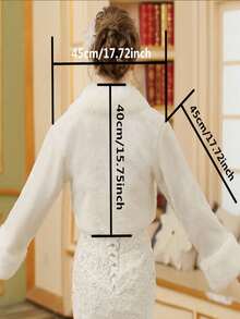 一件式翻领长袖优雅婚纱，适合婚礼、派对、圣诞节、万圣节和日常穿着。