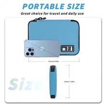 Electronics Organizer,Travel Cord Organizer Pouch, Portable Cable Organizer Bags,Travel Electronic Accessories Storage Case For Cables, Cords, Charger, Phone (Blue){"Size_name":"SingleLayer-Medium","Color_name":"A9-M-Blue"} - A9-M-藍色單層中號 - 查看 4