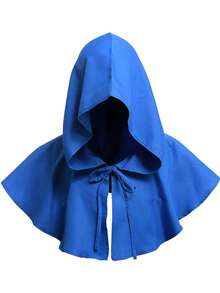 Medieval Hooded Cloak, Renaissance Period Short Hooded Cape, , Party Dress
