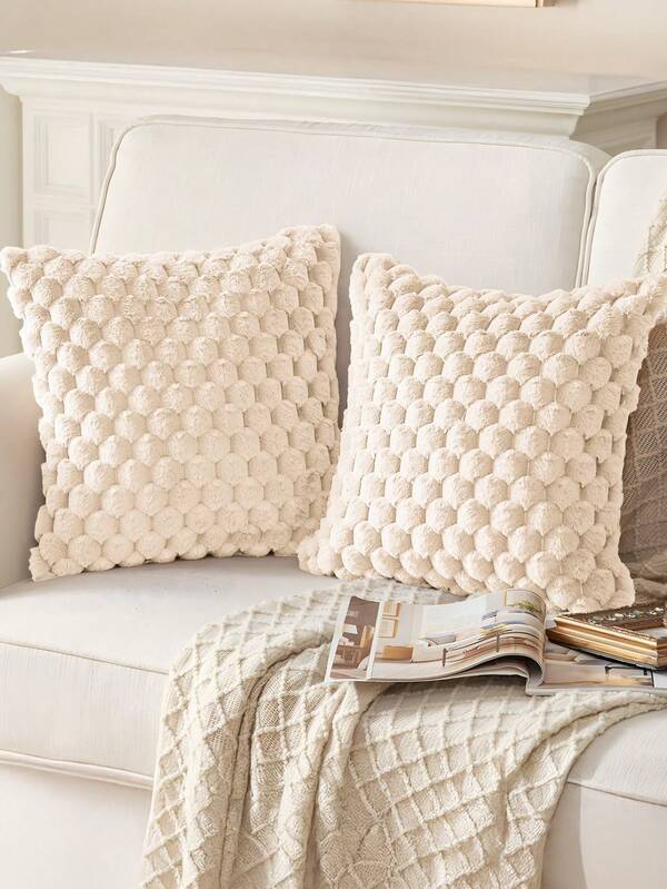 1 pieza Funda de cojín de unicolor, opciones de multicolor, superficie suave, cálida y cómoda, cierre con cremallera, inserto no incluido, se ajusta a 12x20/16x16/18x18 pulgadas, lavable a máquina, decoración de otoño, decoración de invierno