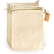 LEAFICO Bolsas reutilizables de algodón orgánico – Pequeñas bolsas de 5 x 7 – 12 piezas biodegradables ecológicas a granel para alimentos – Bolsas de tela – Almacenamiento de frutas y verduras – Bolsa(X-Large 14x17"(6pack) X-Large 14x17"(6pack)) - Tipo 1 - Ver 2