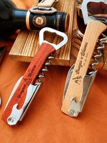 Customized Text/Logo Multi-Function Bottle Opener, Wedding Party Gifts, Engagement/Groomsman/Bridesmaid Gifts, Bachelor Party Gifts, Birthday Gifts, Wooden Carved Gifts, Creative Beverage Bottle Opener Party, Special Gifts For Him/Her, Anniversary Gifts