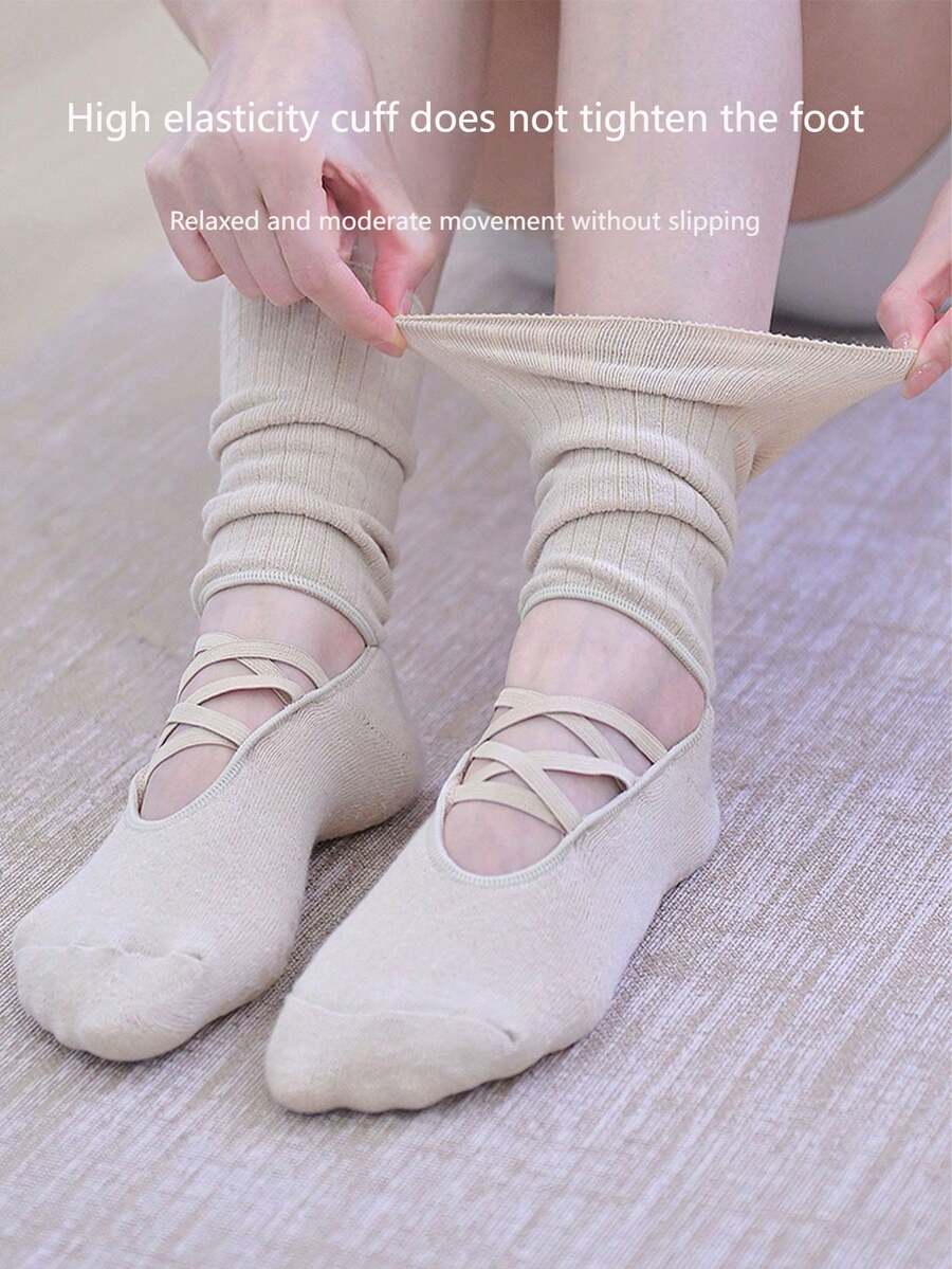 1 Pair Non-Slip Yoga Leg Warmers, Dance Leg Warmers, Pilates Leg Warmers, Open Back Yoga Leg Warmers, Terry Cloth Floor Leg Warmers, Women Yoga, Holiday Gift - Multicolor - View 1