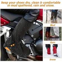 BOOSEN Cubre Zapatos Impermeable, Cubre Zapatos para Lluvia, con Bandas Reflectantes Botas de Lluvia Antideslizantes Chubasqueros de Alta Protección la Lluvia para Bicicleta - G - Ver 5