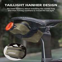 Bike Saddle Bag - 48g, Waterproof Under Seat, Small Storage Bag For Easy Attachment - Khaki - View 3