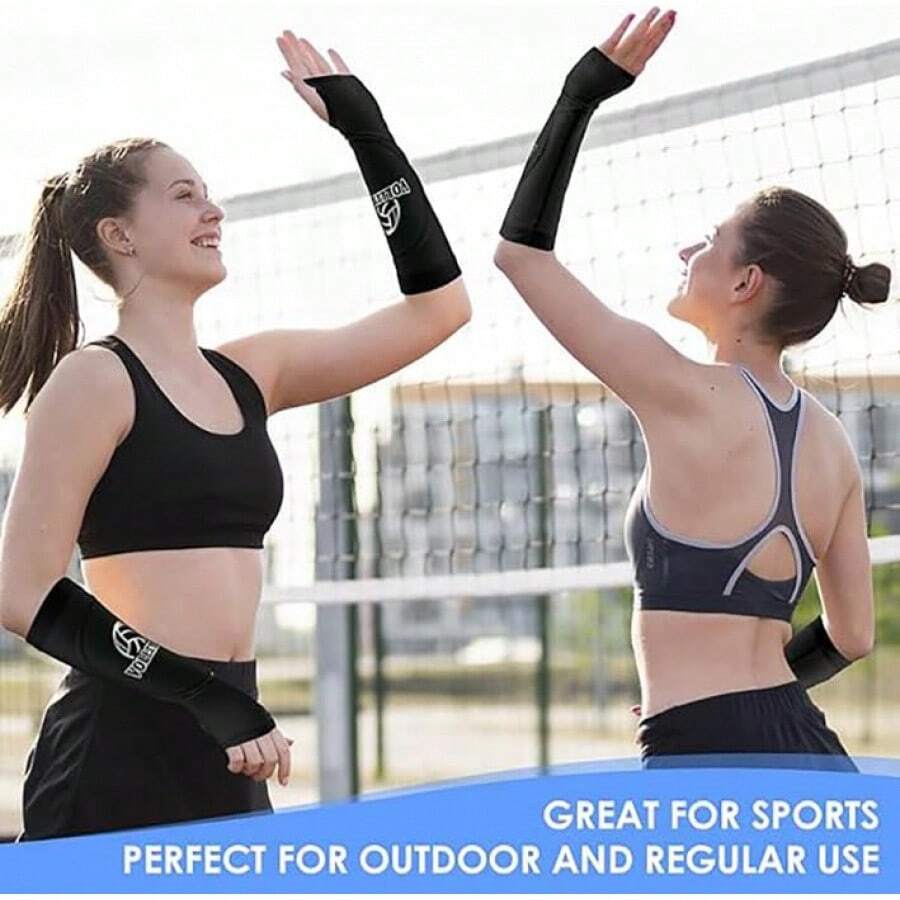 Walquicks 3 Piezas Accesorios Voleibol, Rodilleras, Mangas y Banda Transpirable, Anticolisión y Duraderas, Para Voleibol, Baloncesto yás(Rosa) - rosa - Ver 1