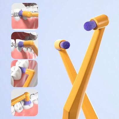 1pc Single Tuft Toothbrush With Brush Head Cover, Small Head Suitable For Hard-To-Reach Areas, Corrective Toothbrush, Soft Bristles For Adults, Individually Packaged, Small Head Toothbrush