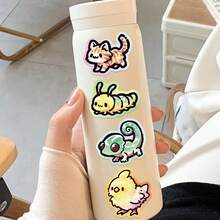 65pcs Animal Graffiti Stickers Octopus Puppy Fawn Animal Collection - Reusable Self-Adhesive Decals For Phones, Luggage, And Party Favors - Vibrant Mixed Colors, Perfect For Holiday Gifts & Creative Decor