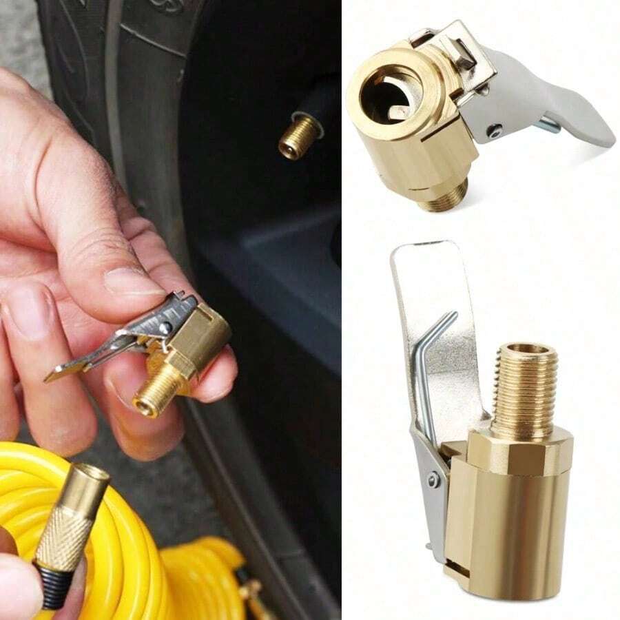 Car Air Pump Thread Nozzle Adapter Truck Tire Inflator Head Valve Clip Connect Copper Tire Inflation Chuck