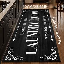 Tapis de sol de buanderie noir simple et confortable en éponge. Tapis de sol de cuisine non glissant, durable et moelleux pour la cuisine, la buanderie et la salle de bain.