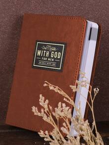 1本《One Minute With God For Men》男士靈修書，365篇內容，便攜式學習計畫，適合作為男友/父親的生日禮物、父親節禮物、學校用品 - 棕色 - 查看 4