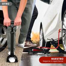 Genérico Bomba de pie de Bicicleta, 100PSI Bomba de pie Monocilíndrica Portátil con Manómetro de Presión Preciso y Válvulas Inteligentes, Bomba de Aire de pie con Set de Adaptadores - 1 - Ver 8