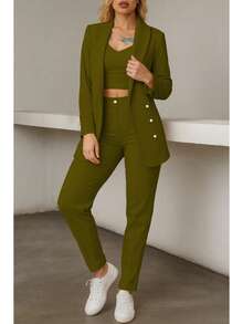 Women Suit Sets - 軍綠色 - 查看 1