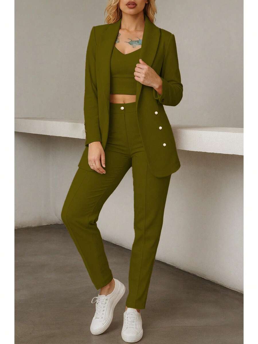 Women Suit Sets - 軍綠色 - 查看 1