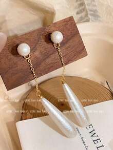 1pair European And American Style Black Tassel Drop Earrings, Fashion Party Luxurious Accessory For Women's Elegant Jewelry - Water Drop - View 7